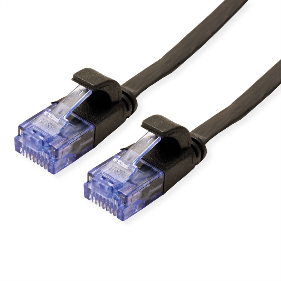 VALUE Patchkabel Cat.6A (Class EA) UTP, extra-flach, schwarz, 2 m
