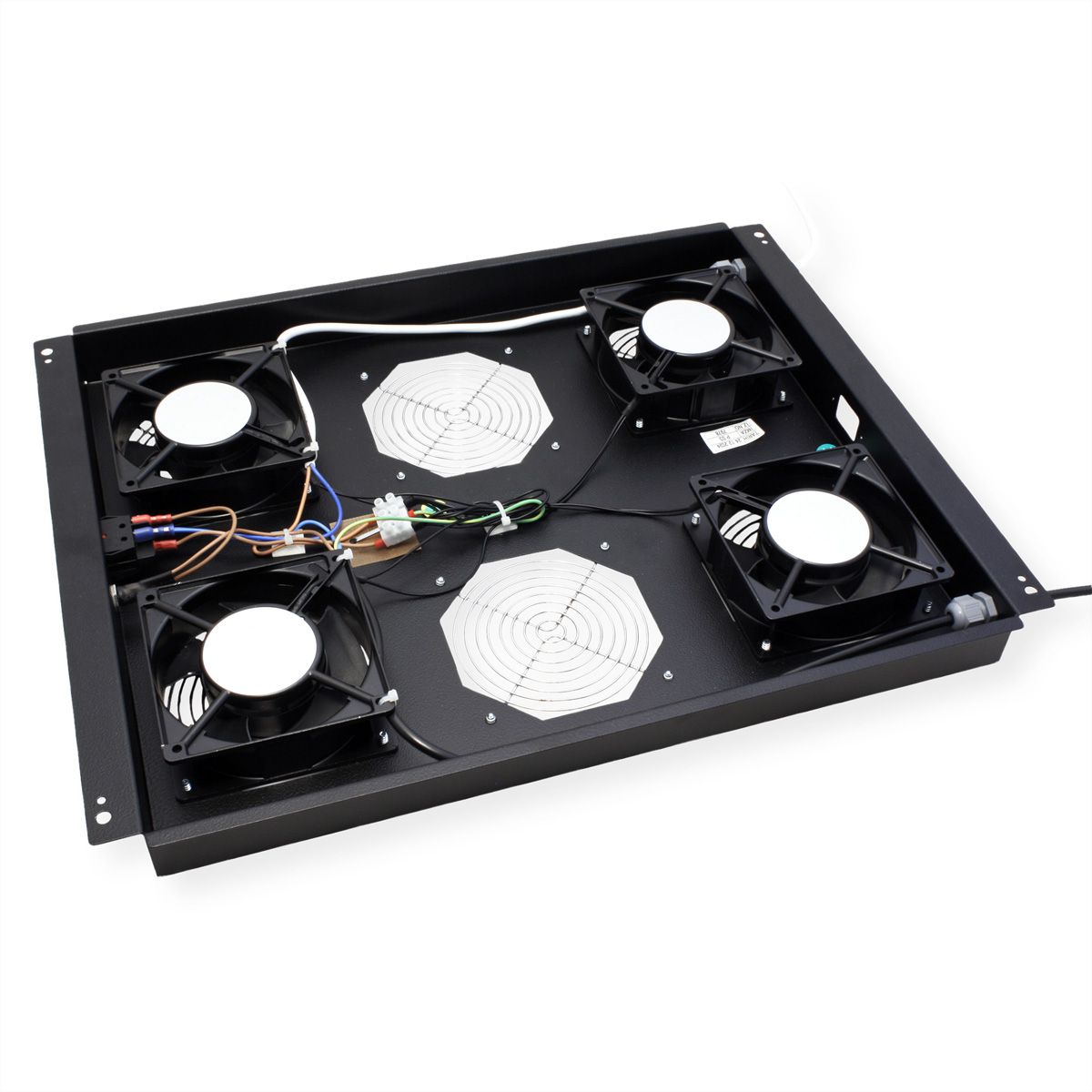 ROLINE 19-Zoll Dachlüftereinheit 4 Lüfter, Thermostat für Serverschrank schwarz