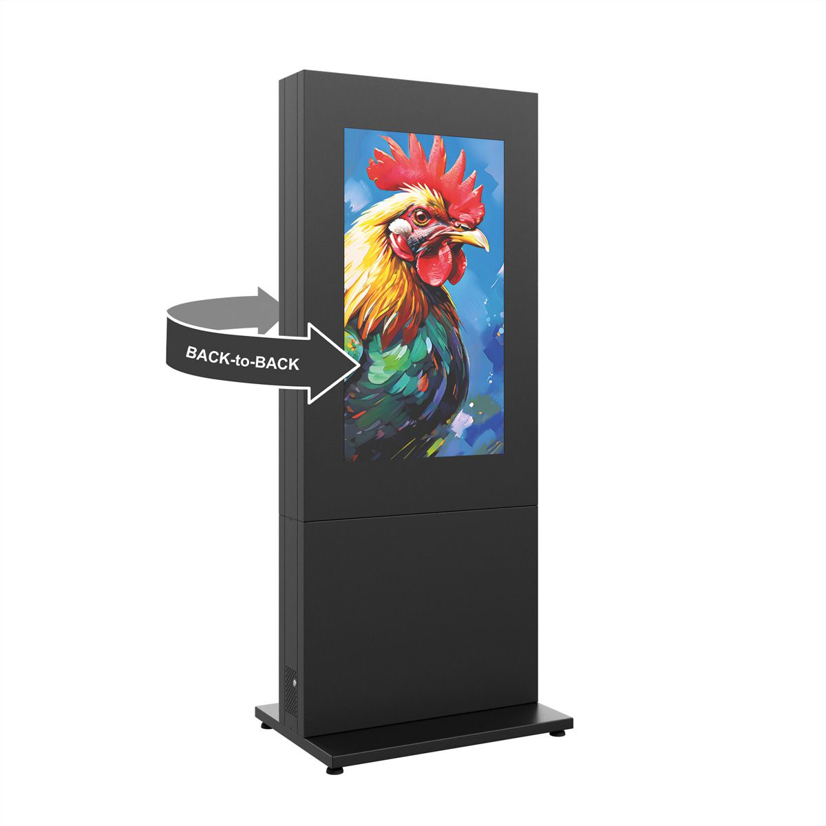Hagor Indoorstele HP Kiosk 50" FS - B2B, Portrait, Back-to-Back,