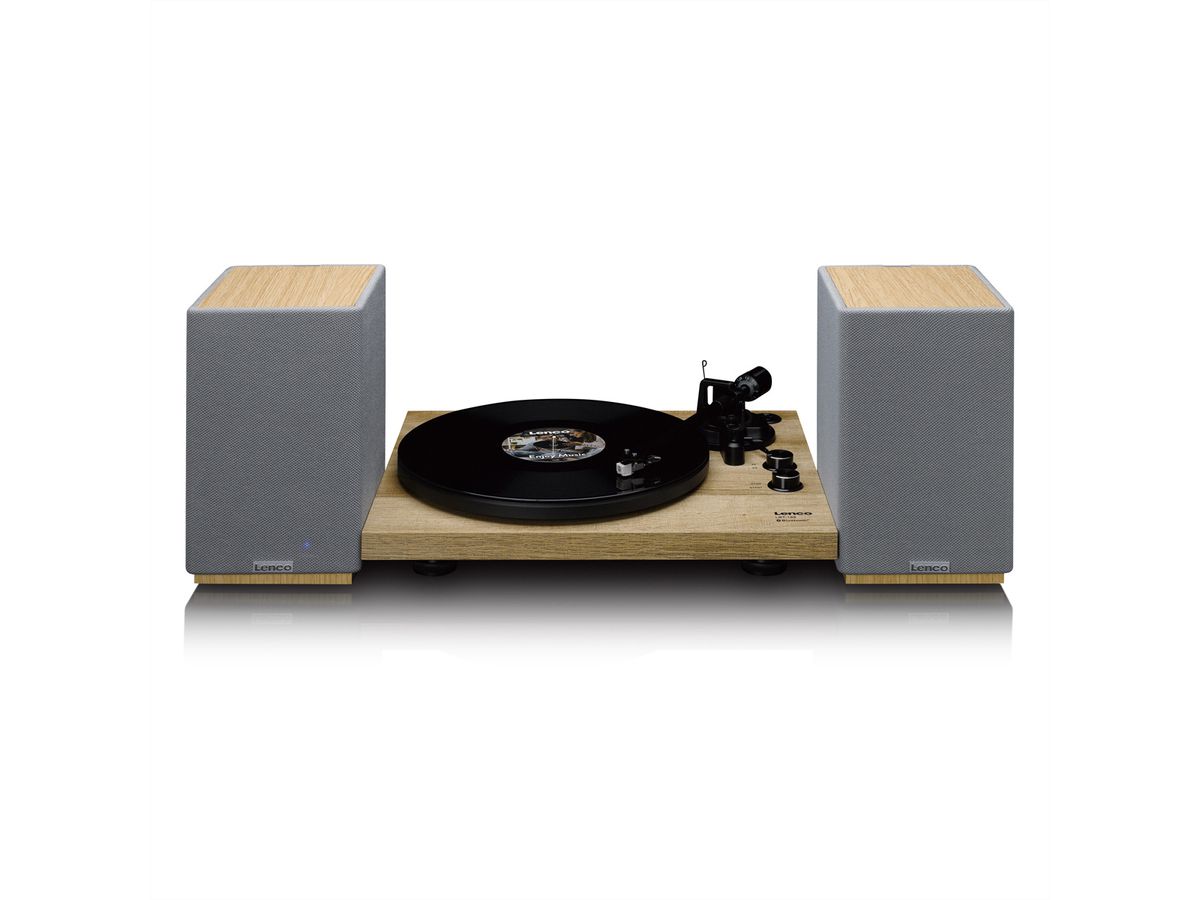 Lenco Aktiv Lautsprecher, 2x40W, Wood,, BT, opt.In, USB, AUX, SUB-Out, IR-FB.