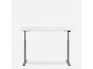 WRK21 Bureau Smart 120 x 80 cm, Hauteur réglable, Blanc uni / Gris