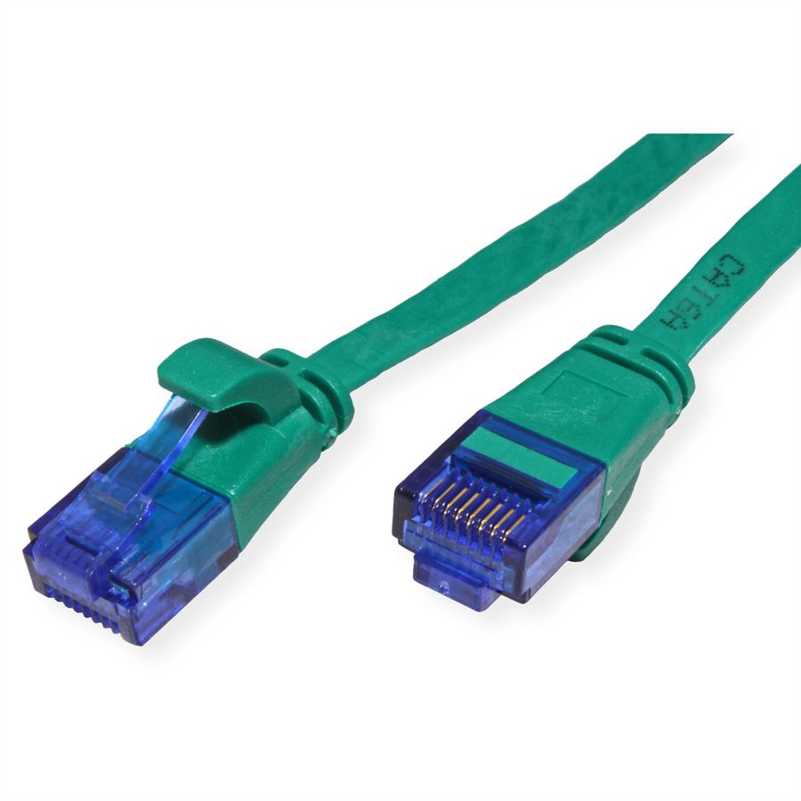 VALUE Patchkabel Cat.6A (Class EA) UTP, extra-flach, grün, 0,5 m