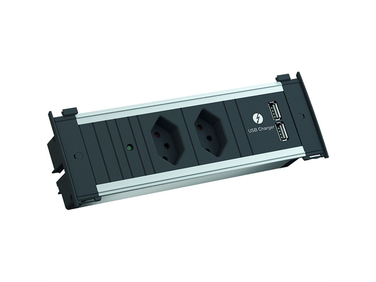BACHMANN KAPSA S 2xCH T13 USB Charger, 1xFUSE 10A Strom 0,2m GST18 Schweiz