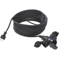 BACHMANN Extension 3G1,5mm², 3x, H07RN-F Gummi/Neopren 3fach, schwarz, 10 m