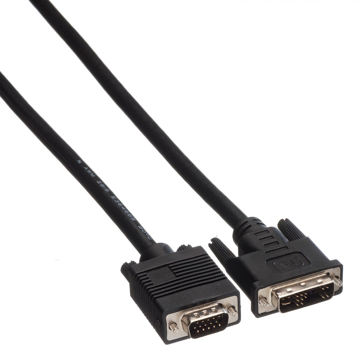 ROLINE DVI-VGA-Kabel, DVI (12+5) ST - HD15 ST, 2 m