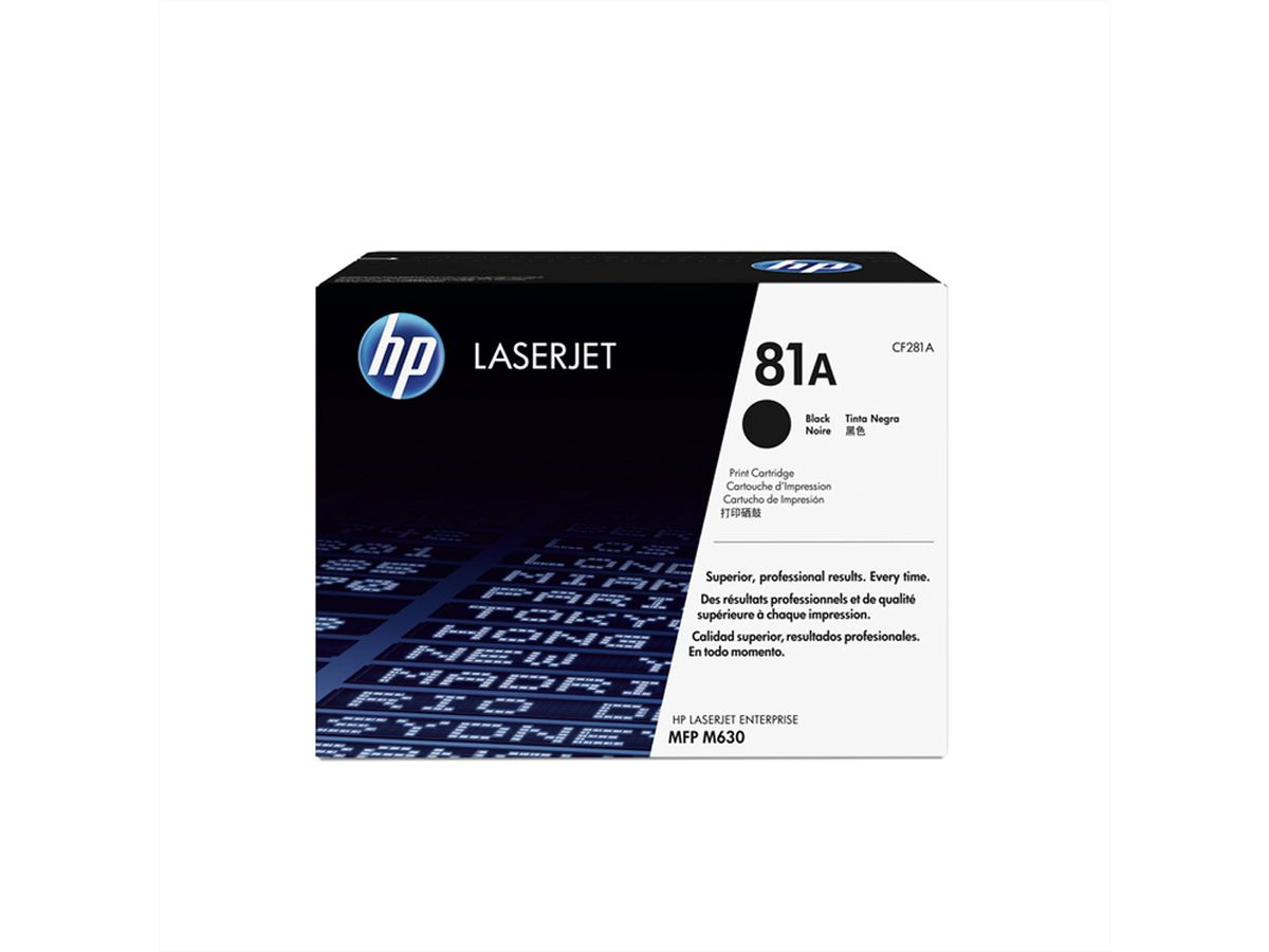 HP Toner CF281A (81A), noir, 10.500 pages pour LaserJet Enterprise MFP M630