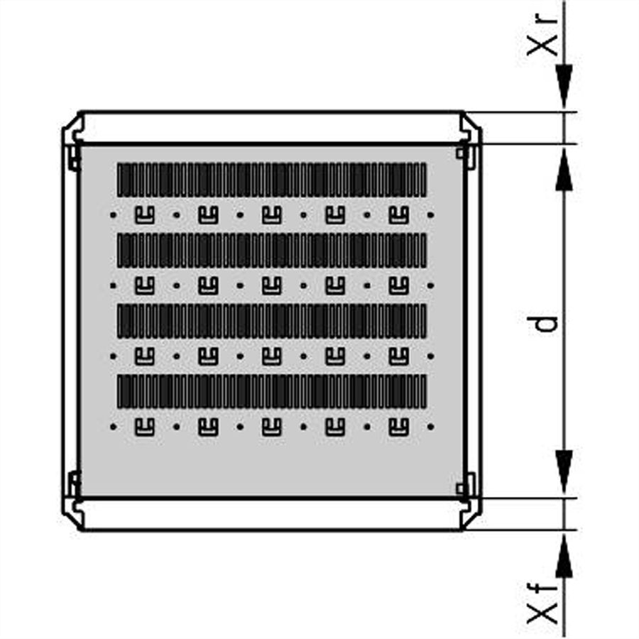 Étagère varistar SCHROFF, fixe, 75 kg, RAL 7021, 600W 600D