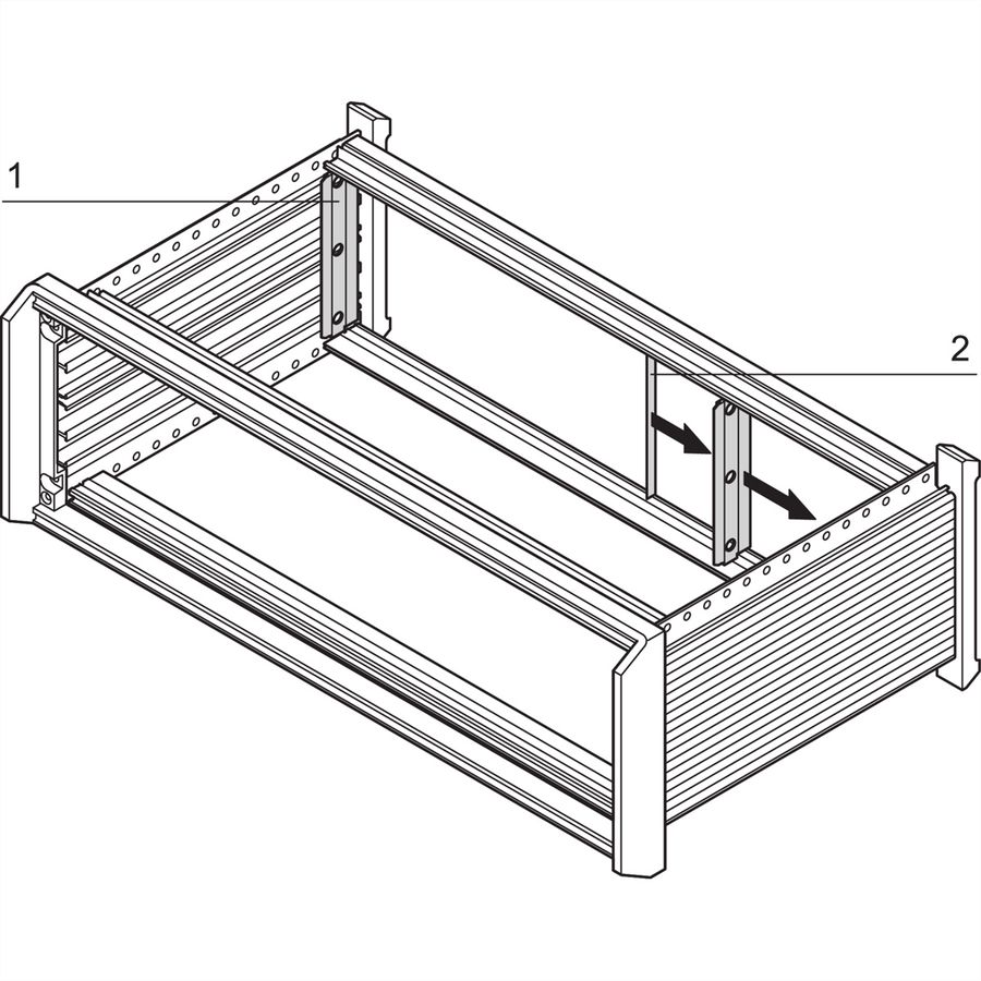 SCHROFF Blende hinten, zur EMV-Schirmung - SEITL.BLENDE 2HE HINTEN