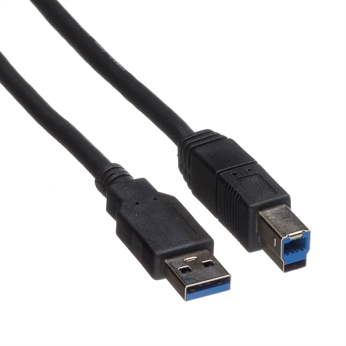 ROLINE USB 3.2 Gen 1 Kabel, Typ A-B, schwarz, 0,8 m