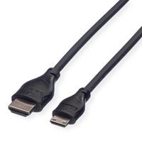 ROLINE Câble HDMI High Speed avec Ethernet, HDMI M - Mini HDMI M, 0,8 m