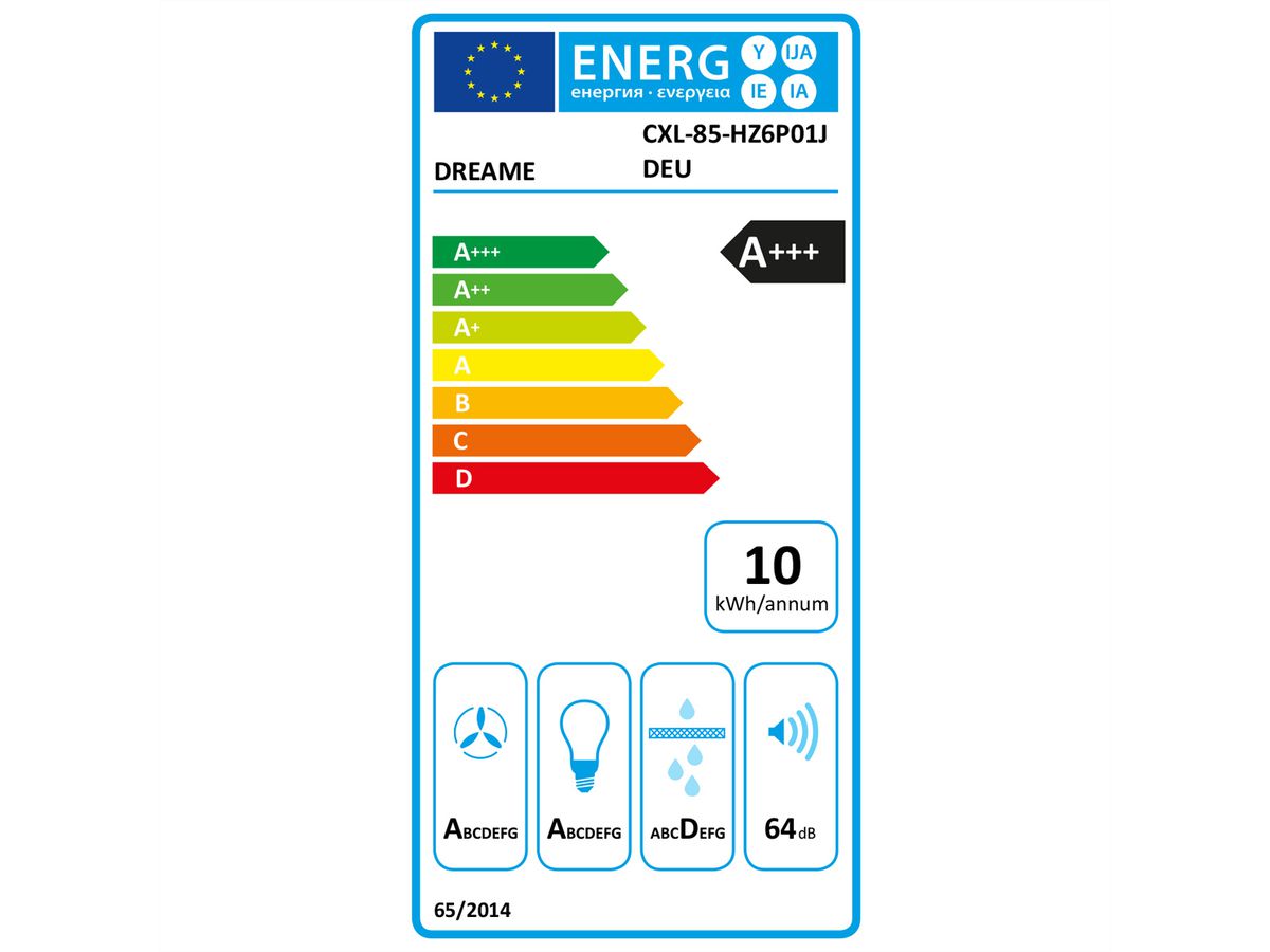 Dreame Hotte aspirante, HZ60PRO, 650m³/h, CXL85HZ6P01JDEU, A+++,  Mirror Onyx