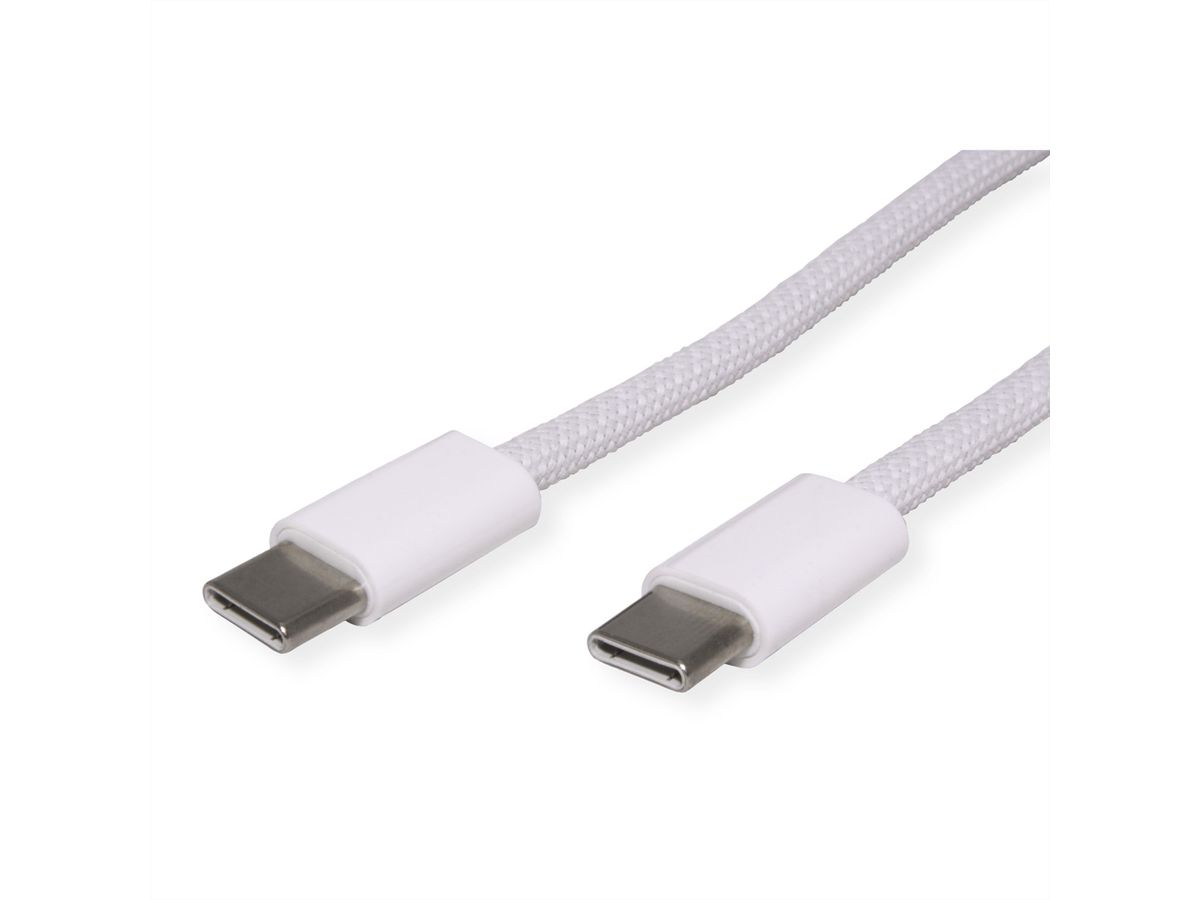 VALUE USB 2.0 Kabel, Typ C-C, ST/ST, 60W, weiß, 1 m