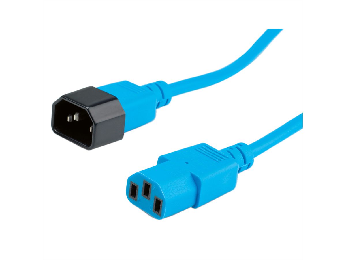 ROLINE Câble d'alimentation, IEC 320 C14 - C13, bleu, 1,8 m
