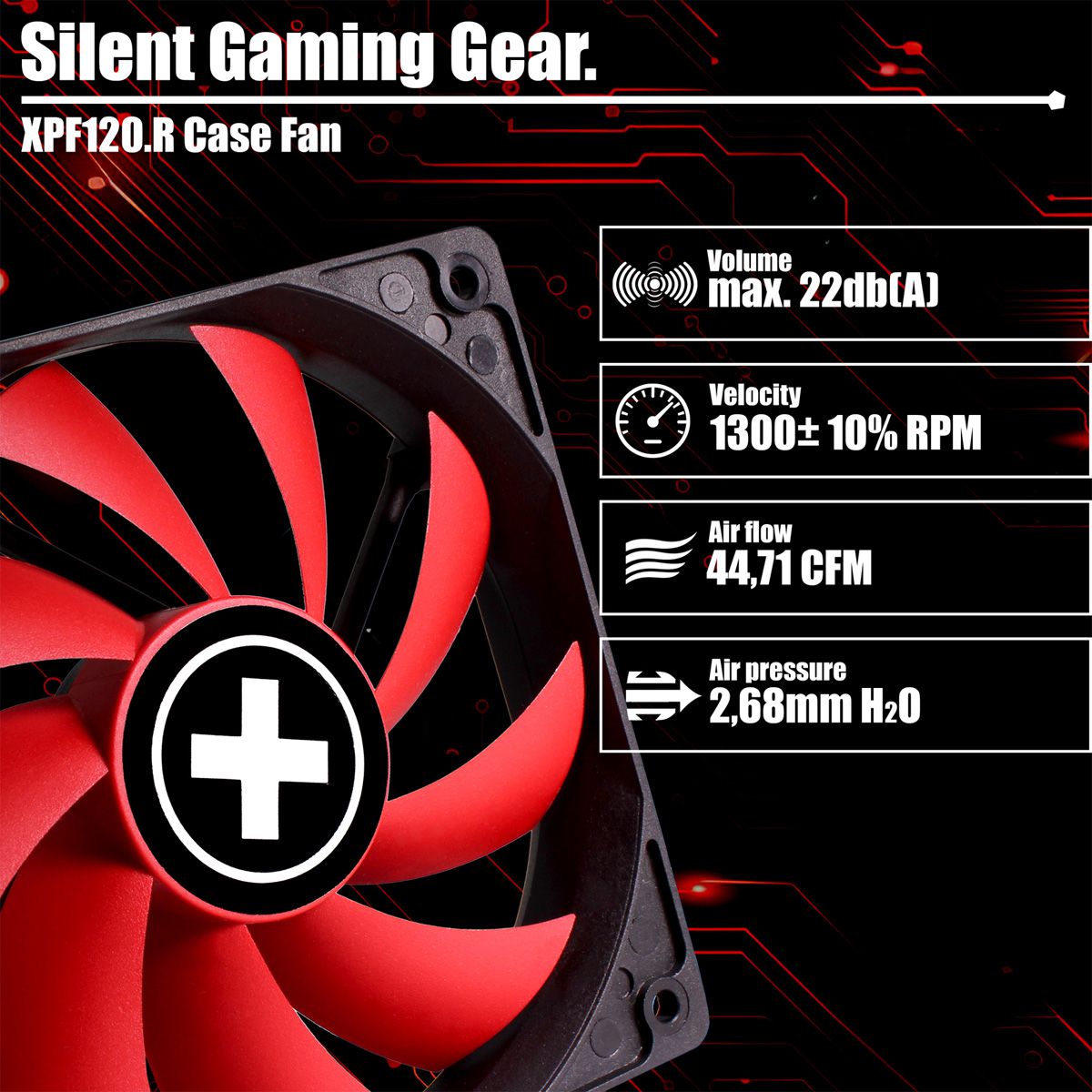 Xilence XPF120.R 120mm Performance Gehäuselüfter, 3PIN