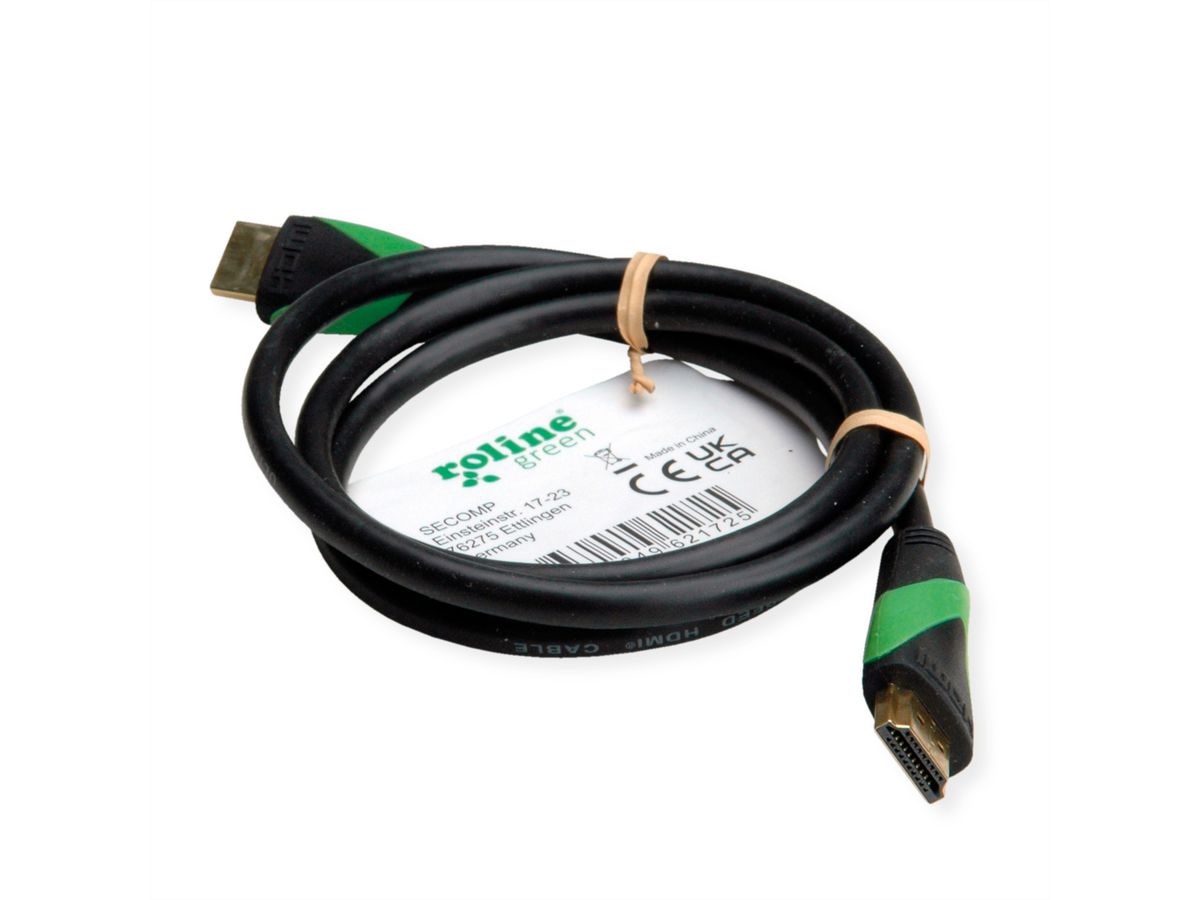ROLINE GREEN ATC 8K HDMI Ultra HD Kabel mit Ethernet, ST/ST, schwarz, 3 m