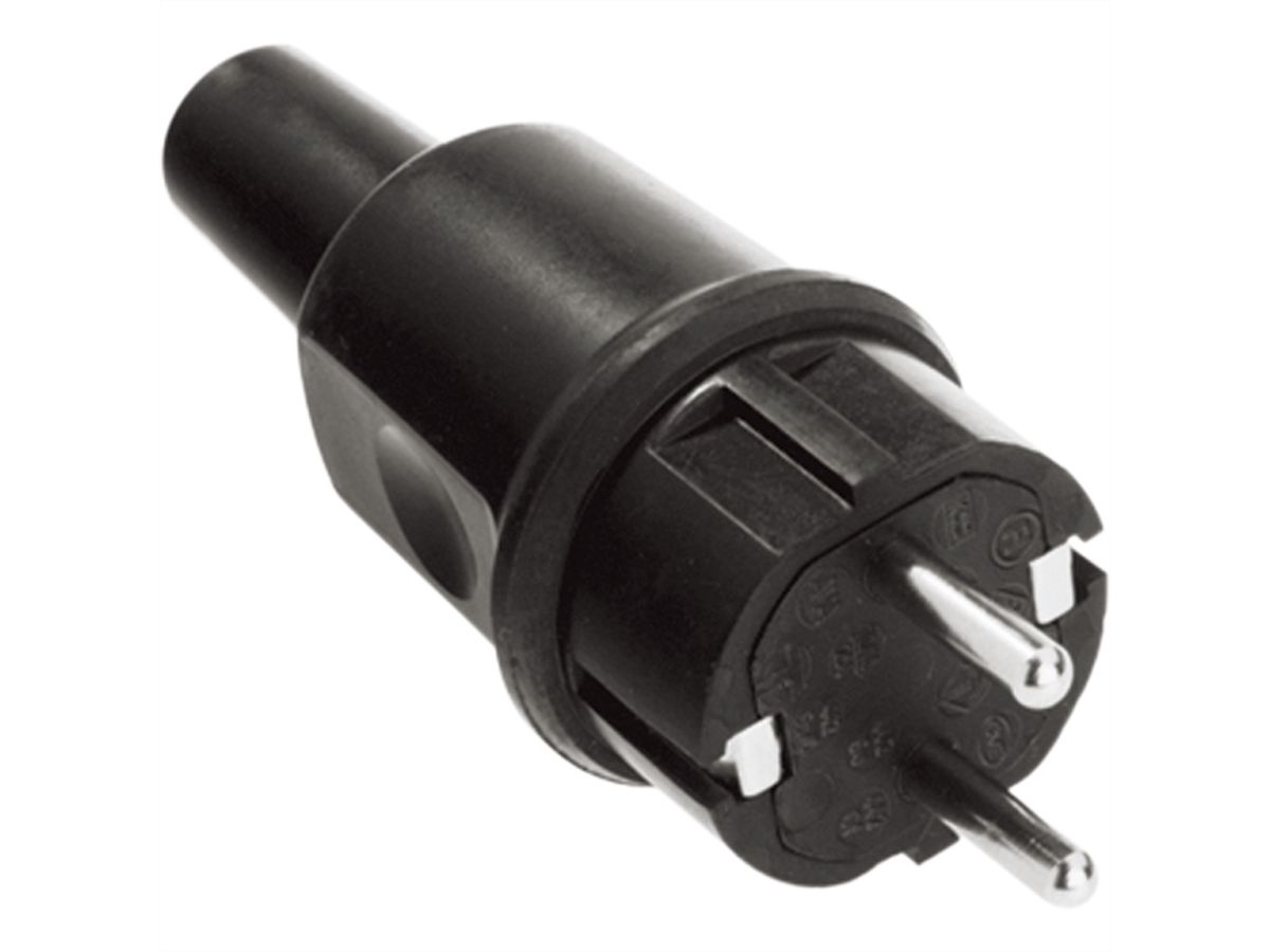 BACHMANN Vollgummistecker schwarz Typ442, IP44