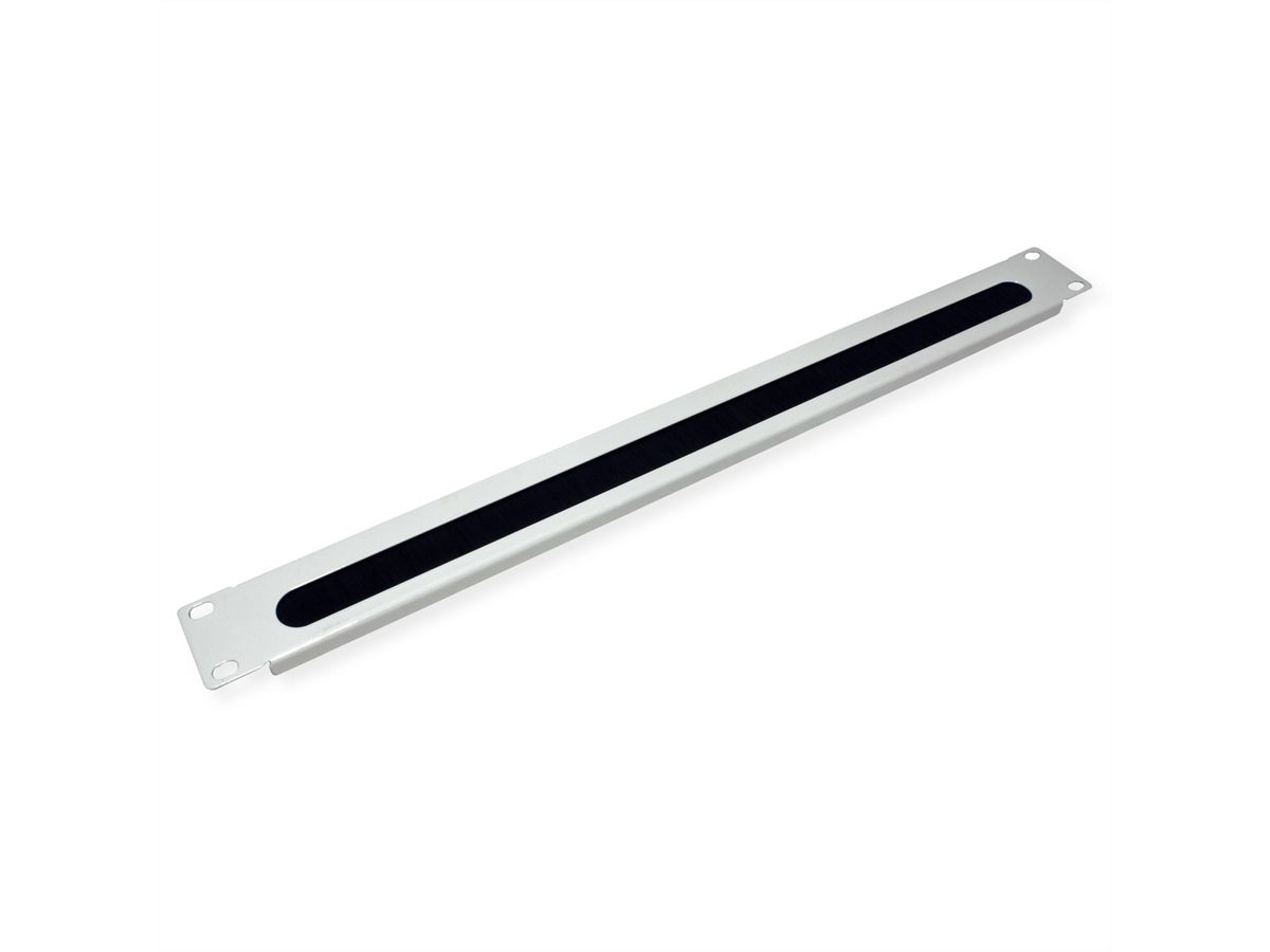 VALUE Passe-câbles 19" 1 UH avec brosse et décharge de traction, gris