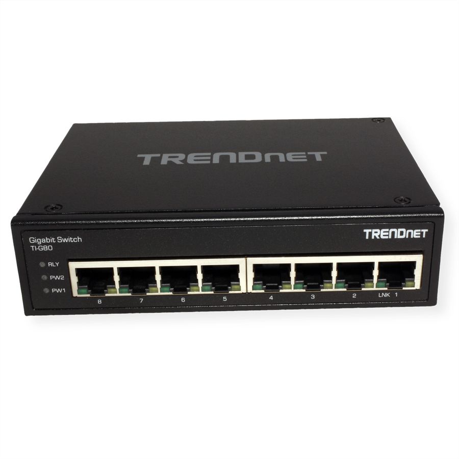 TRENDnet TI-G80 8-Port Gehärteter Industrieller Gigabit DIN-Rail Switch