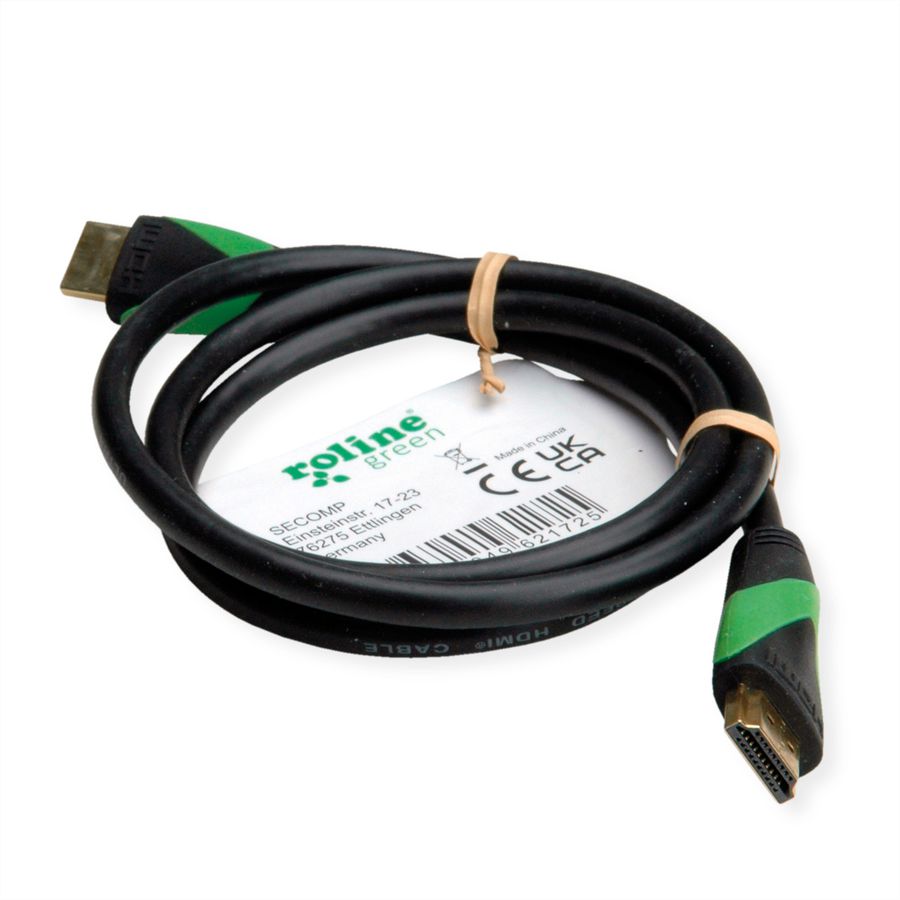 ROLINE GREEN ATC Câble HDMI avec Ethernet Ultra HD 8K, M/M, noir, 1 m