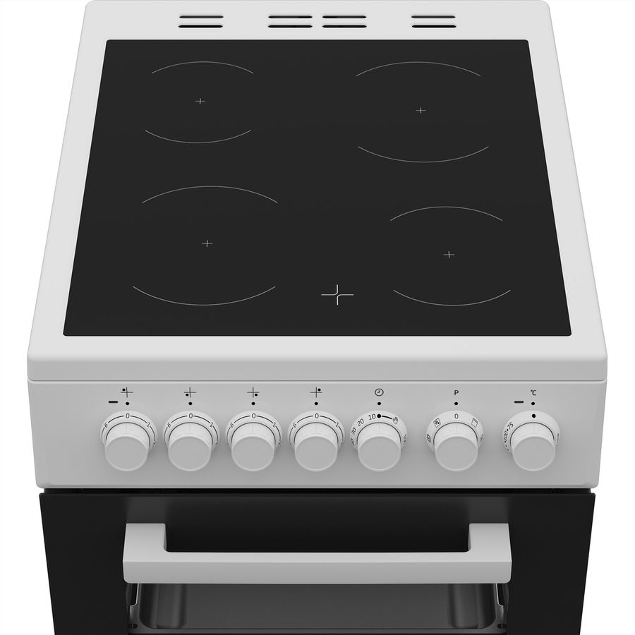 Beko Elektroherd FSM57100GW Elektroherd mit Glaskeramik-Kochfeld