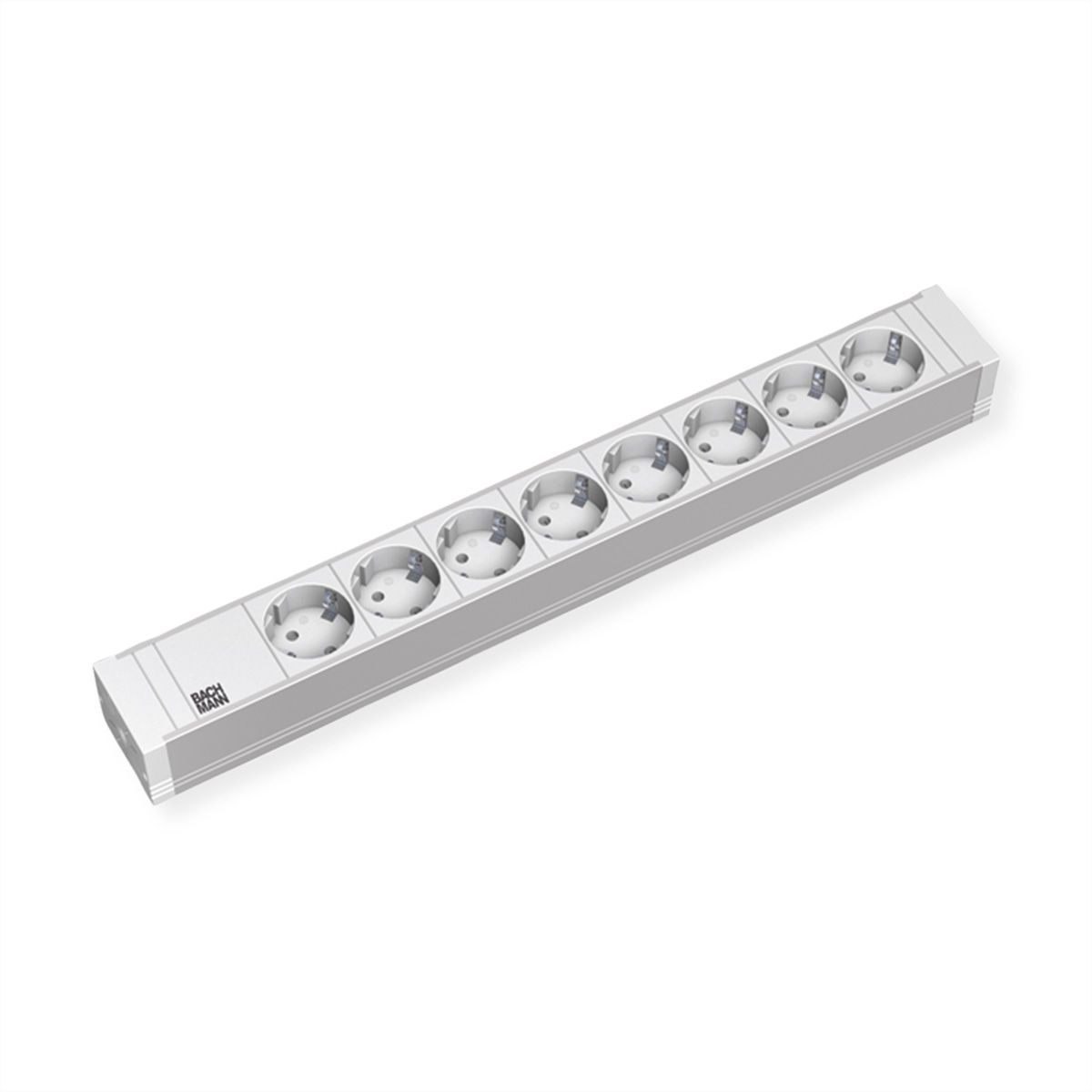 BACHMANN Bloc multiprise PVC 19'' 8x contact de protection, Mesure p.Ph.3m H05VV-F 5G2,5 CEE 3x16A