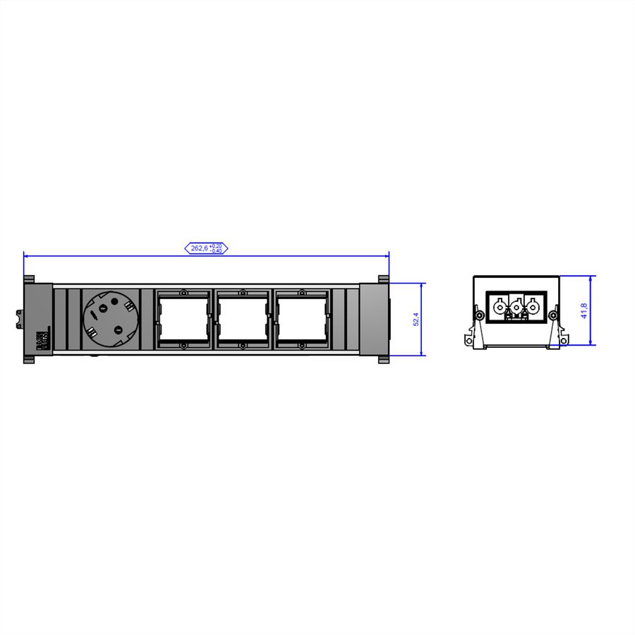 BACHMANN CONFERENCE TOP FRAME Medium Insert 1x contact de protection 3x ABD