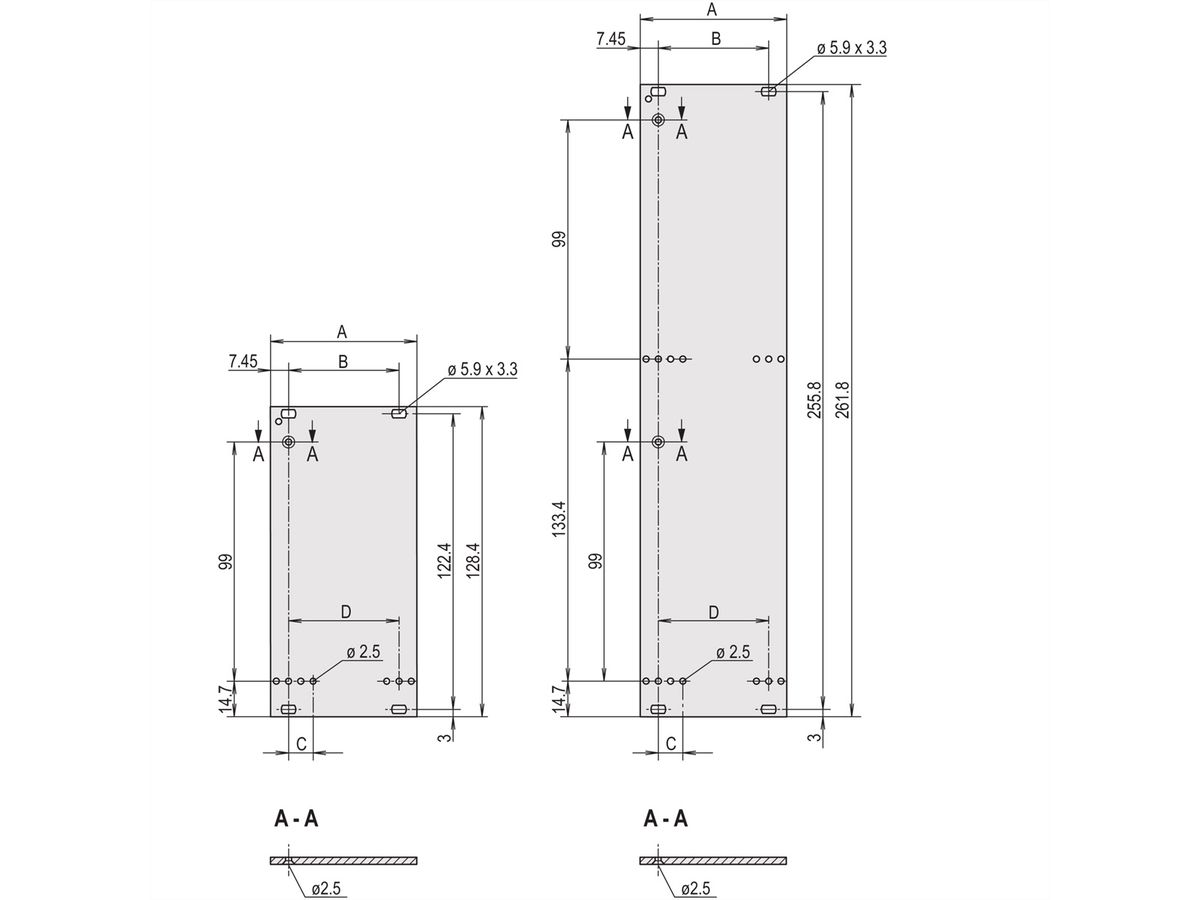 SCHROFF Frontplatte, ungeschirmt - FRONTPLAT.EMC 6HE 10TE EL/CR