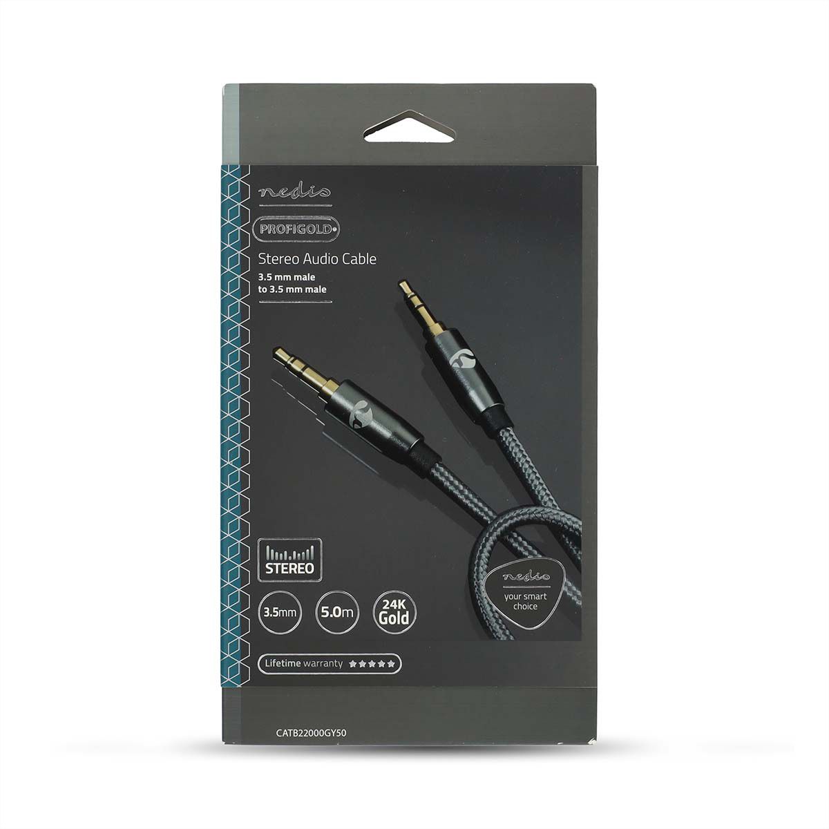 Nedis 3.5mm Verbindungskabel ST / ST, grau, 5 m