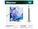 Hisense TV 55A7DS 55", QLED 4K, 60Hz, 350 Nits