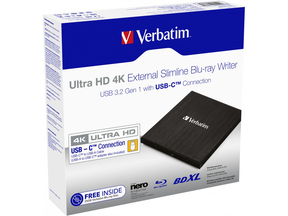 Verbatim Ext. Slimline Blu-ray Writer 4K