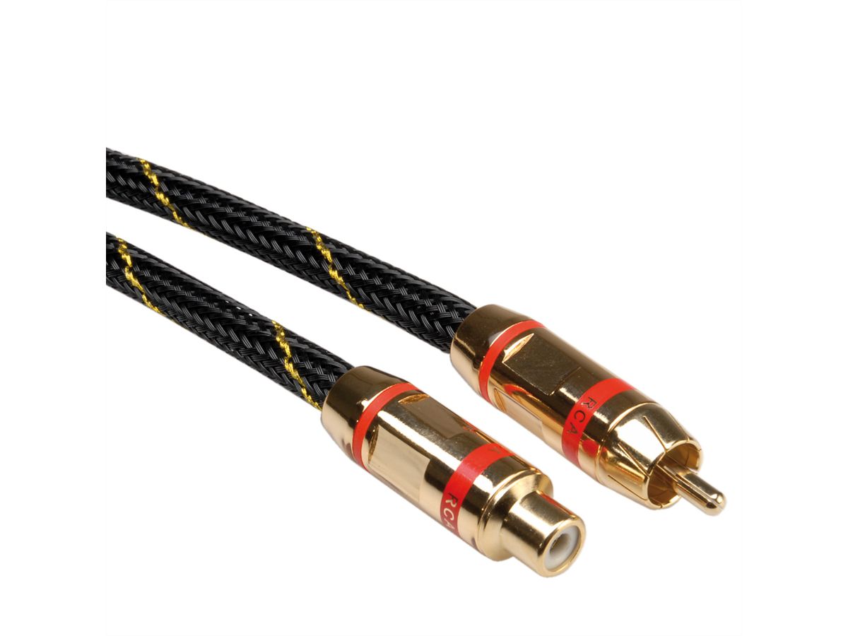 ROLINE GOLD Câble prolongateur RCA simplex M / F, rouge, 10 m