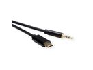 ROLINE Adapter Kabel USB Typ C - 3,5mm Audio, ST/ST, schwarz, 0,8 m