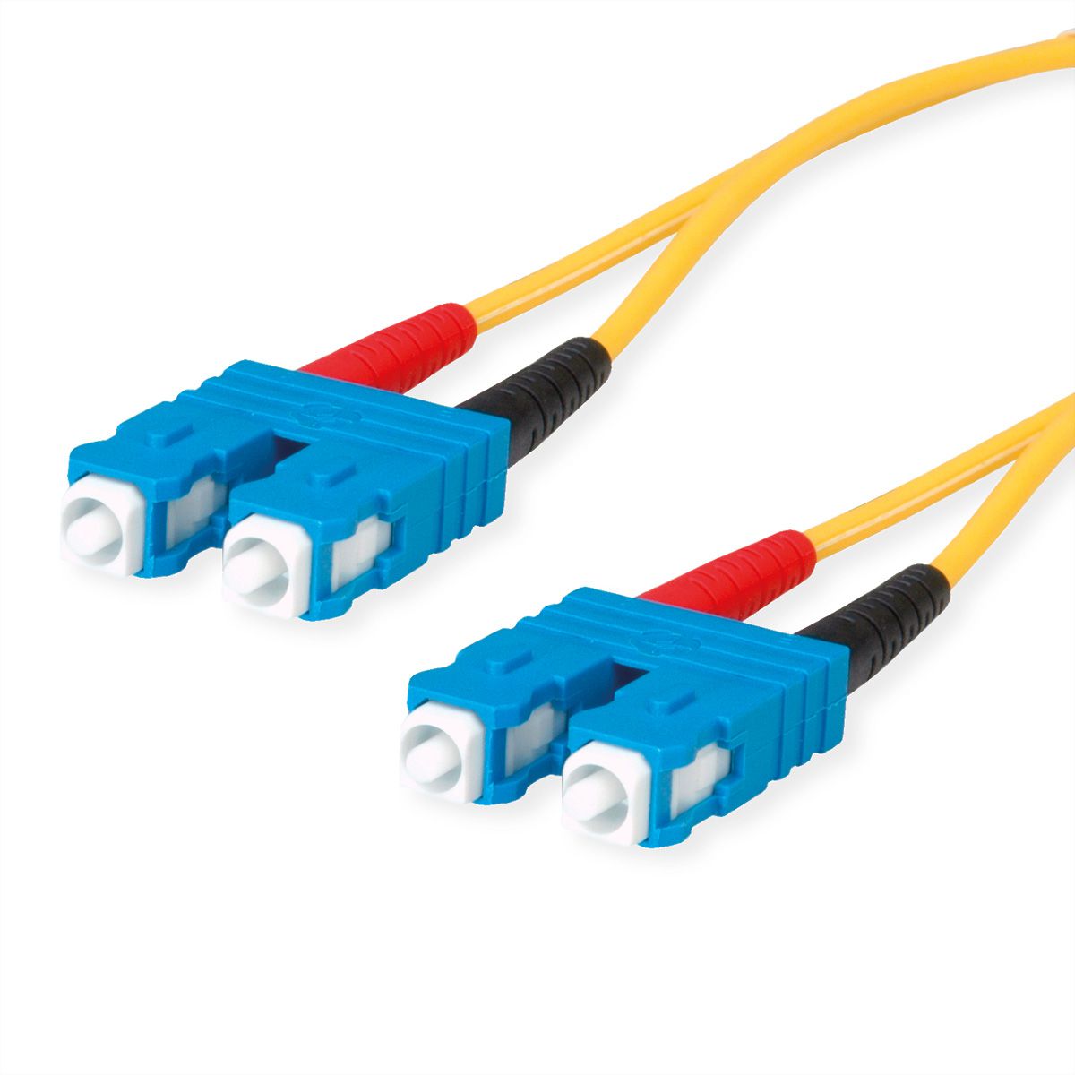 TELEGÄRTNER LWL Rangierkabel 2x E9/125 OS2, 1x SC Duplex - 1x SC Duplex, gelb, 2 m