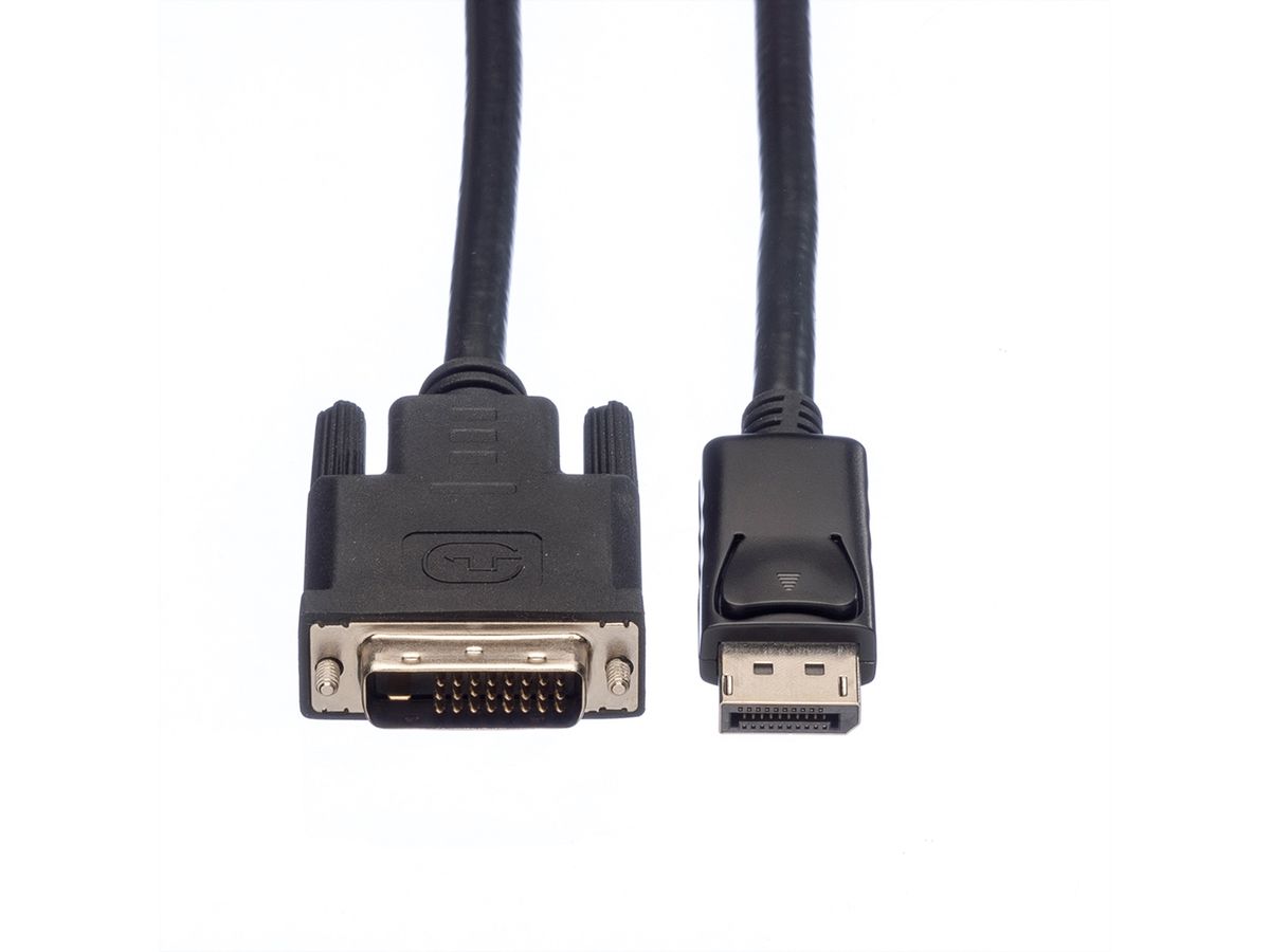 ROLINE DisplayPort Kabel DP ST - DVI ST, LSOH, schwarz, 5 m