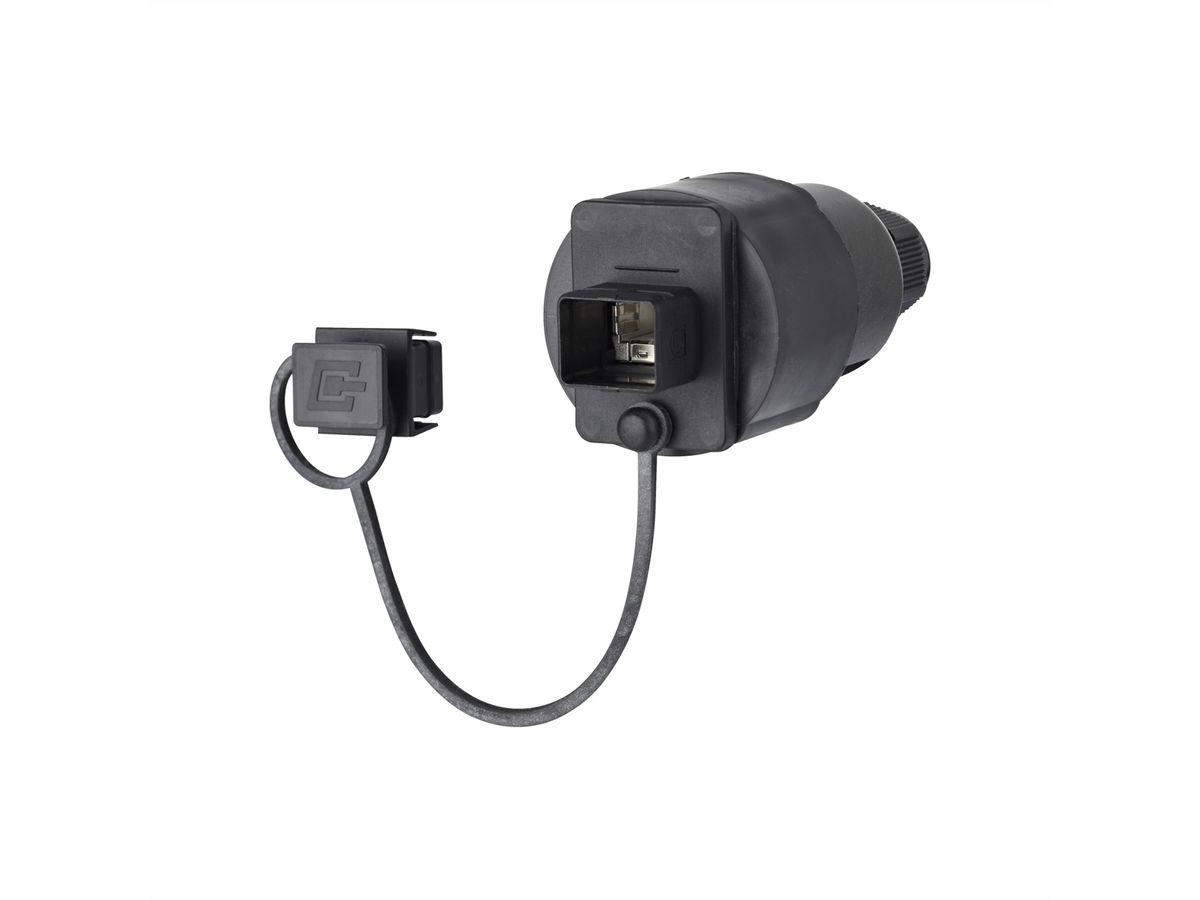 METZ CONNECT E-DAT Industry IP67 V4 coupleur de câbles, + RJ45 insert de field jack Cat.6 Class EA, T568B
