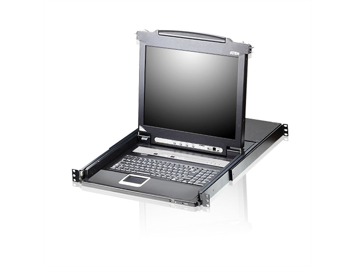 ATEN CL5708N 48cm-LCD KVM Switch, USB-PS/2,VGA, 8Port, ES-Layout