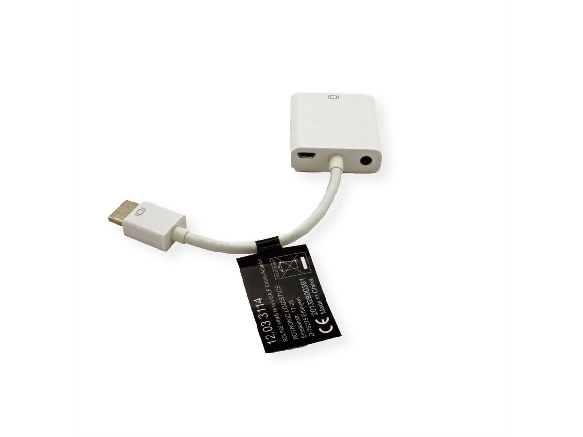 ROLINE Adaptateur HDMI-VGA, HDMI M-VGA F, 0,15 m