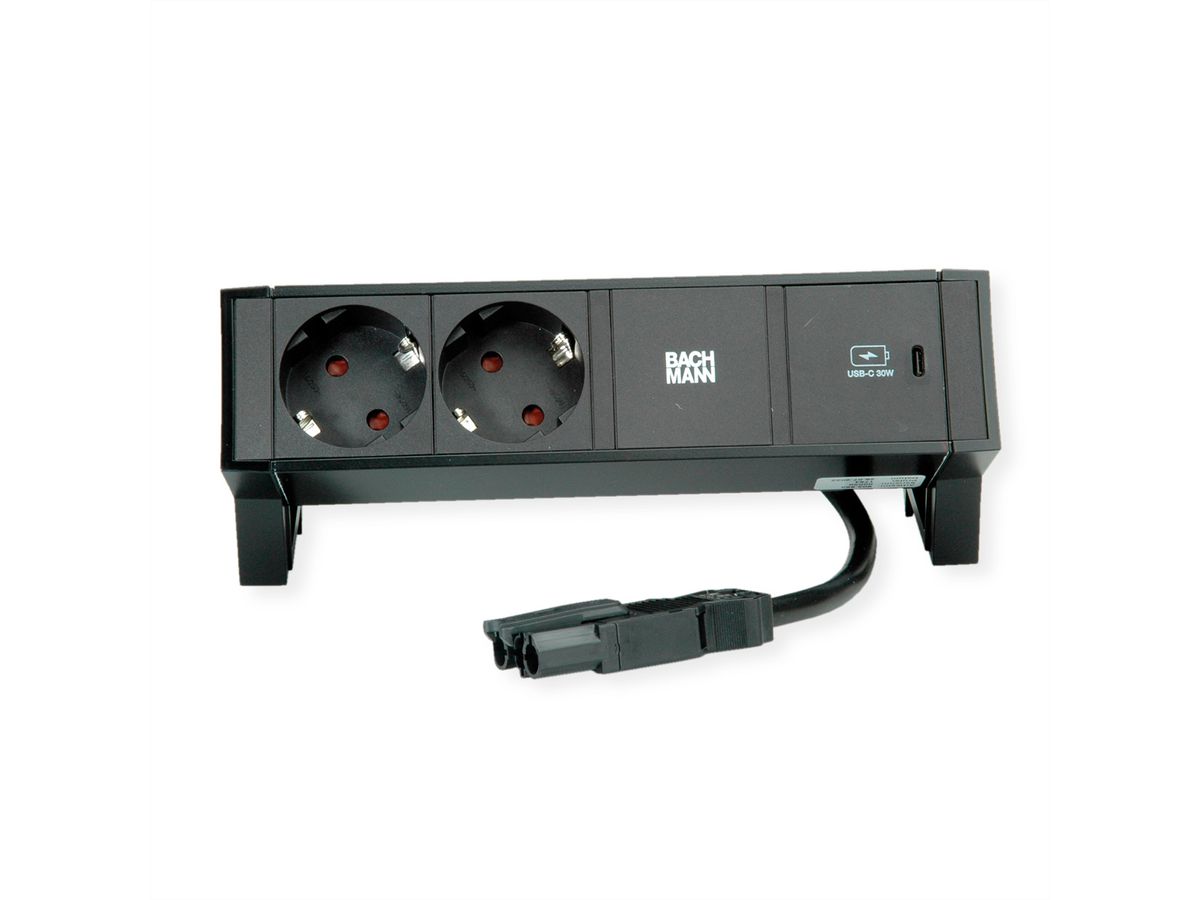 BACHMANN DESK2 2x contact de protection USB C