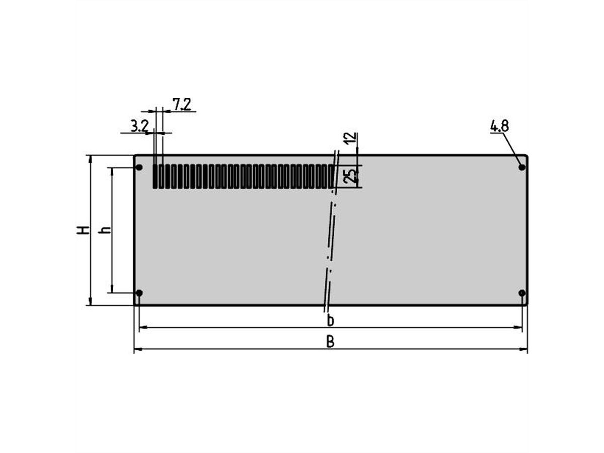 Panneau arrière CompacPRO SCHROFF avec fentes ventilées, 3 U, 28 HP