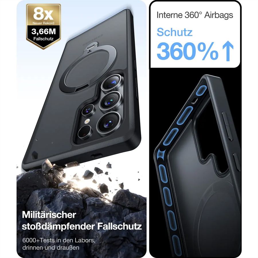 Torras Ostand 360° Case, Galaxy S25 Ultra, MagSafe, noir