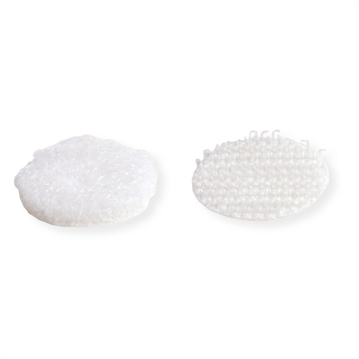 VELCRO® Boutons ronds 16mm x 16 blancs, crochets & velours autocollants