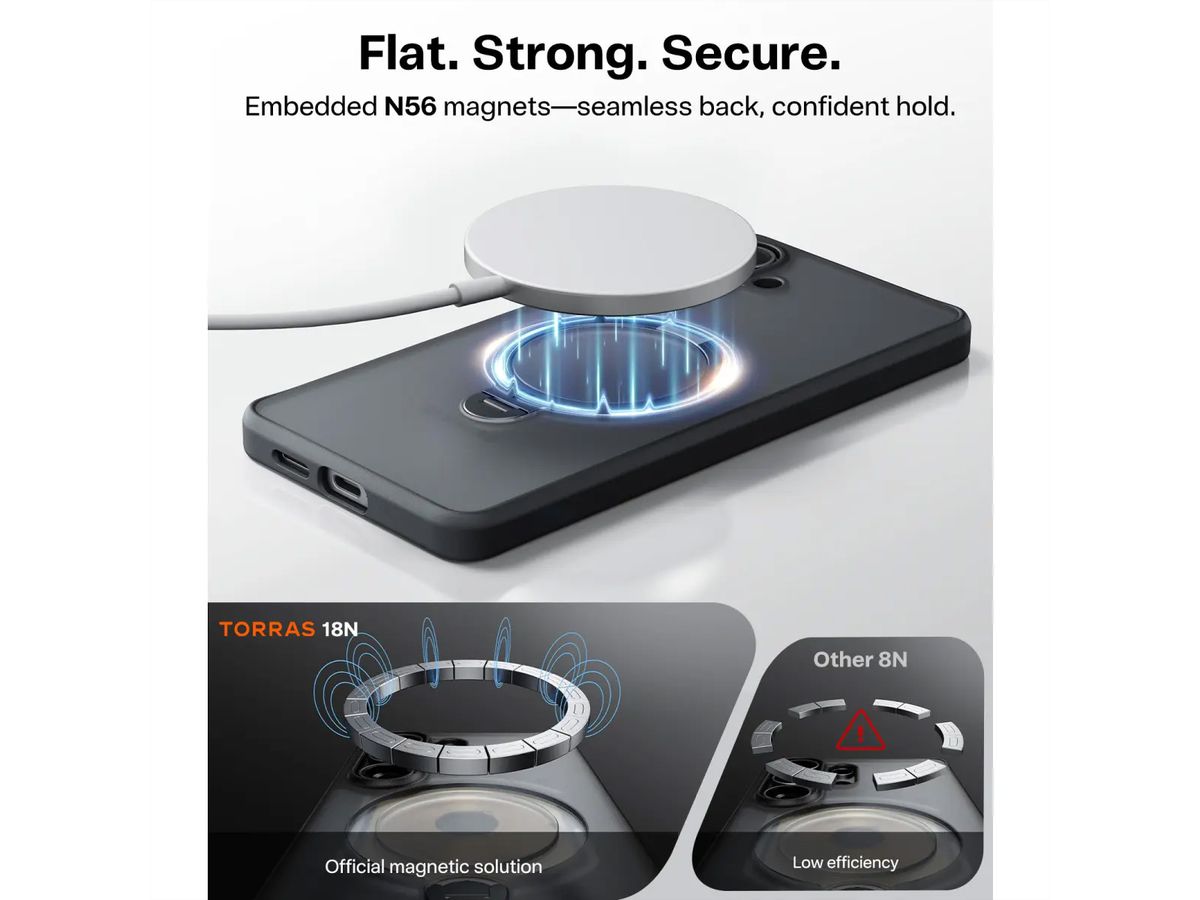 Torras Ostand 360° Spin Case, Galaxy S26, noir