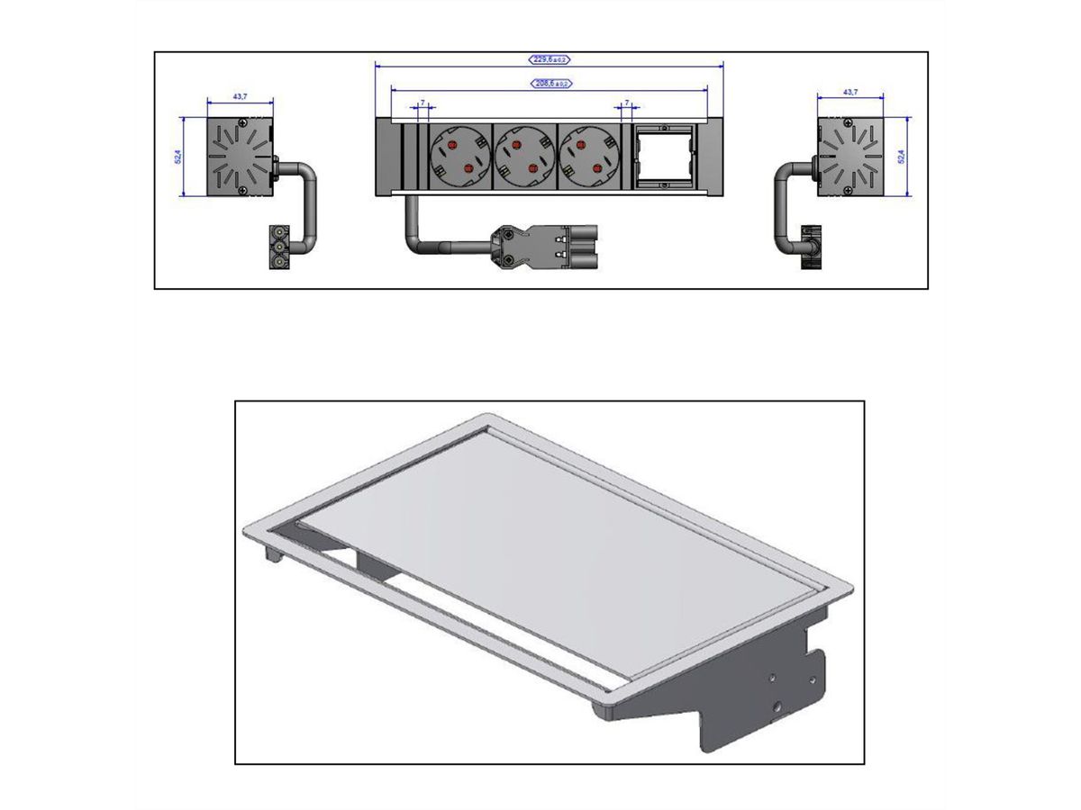 BACHMANN CONEO SET 3x contact de protection 1x ABD, argent