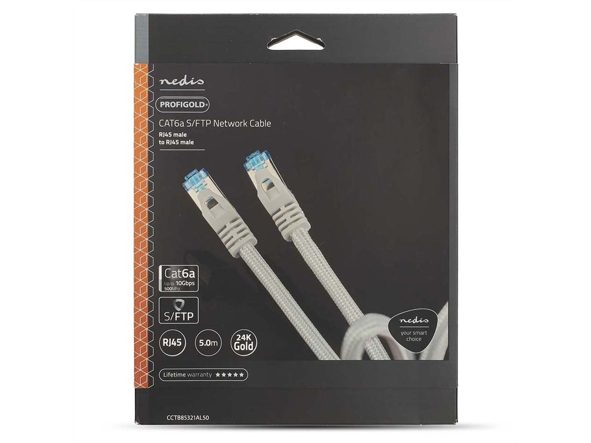 Nedis Cordon réseau S/FTP Cat.6A, blanc, 5.0m