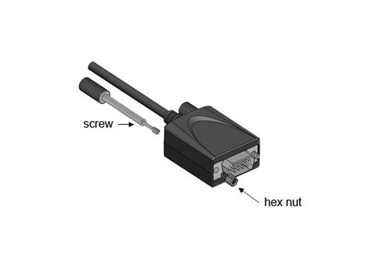 EXSYS EX-2311-2IS USB2.0 C zu 1 x RS-232 1,8m 15KV Überspannungsschutz FTDI Chip-Set, schwarz, 1,8 m