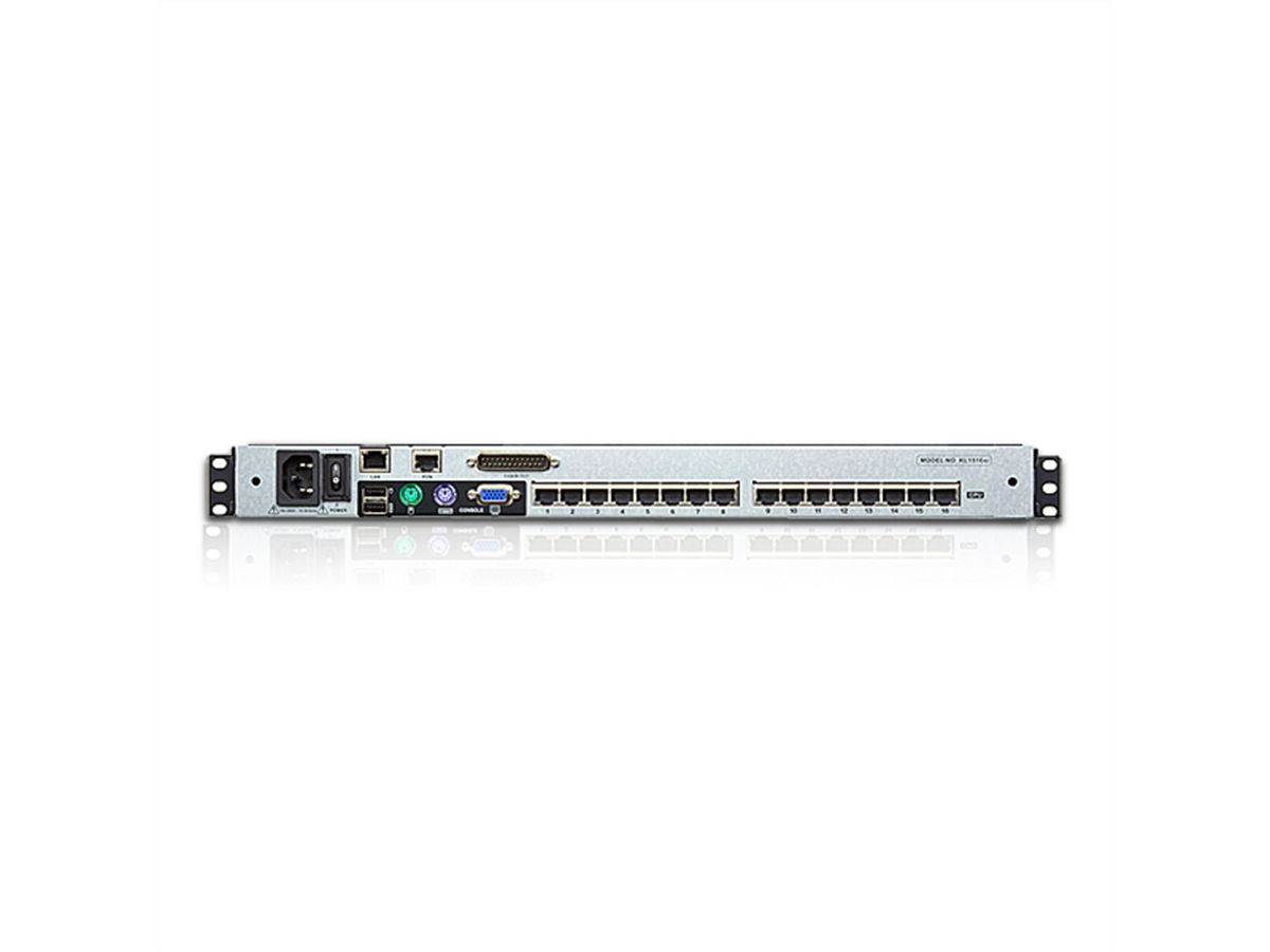 ATEN KL1516AiM KVM Over-IP Switch, 43cm TFT, VGA, PS/2-USB über Kat 5, 16 Ports, DE-Layout