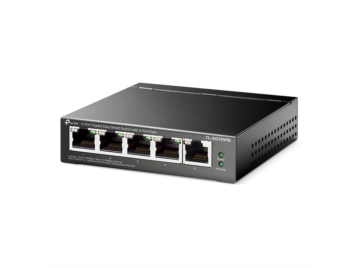 TP-Link TL-SG105PE Omada PoE Switch , 4x Gigabit PoE+, 1x Non-PoE