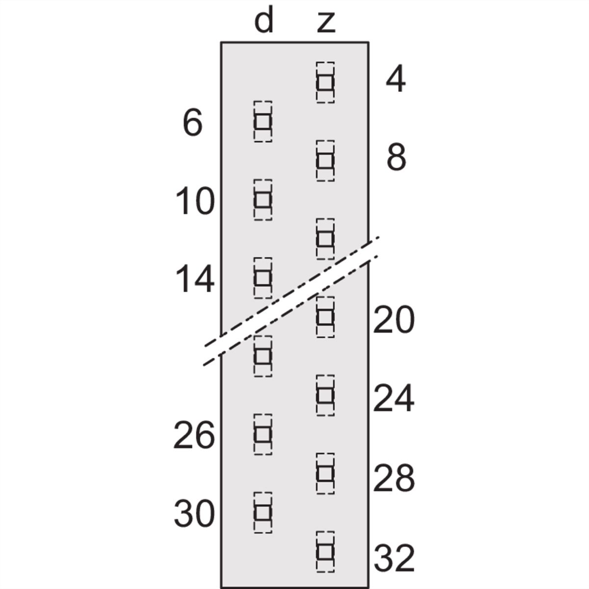 Connecteur SCHROFF de type H, EN 60603, DIN 41612, mâle, 15 contacts, longueur des broches 2.9 mm