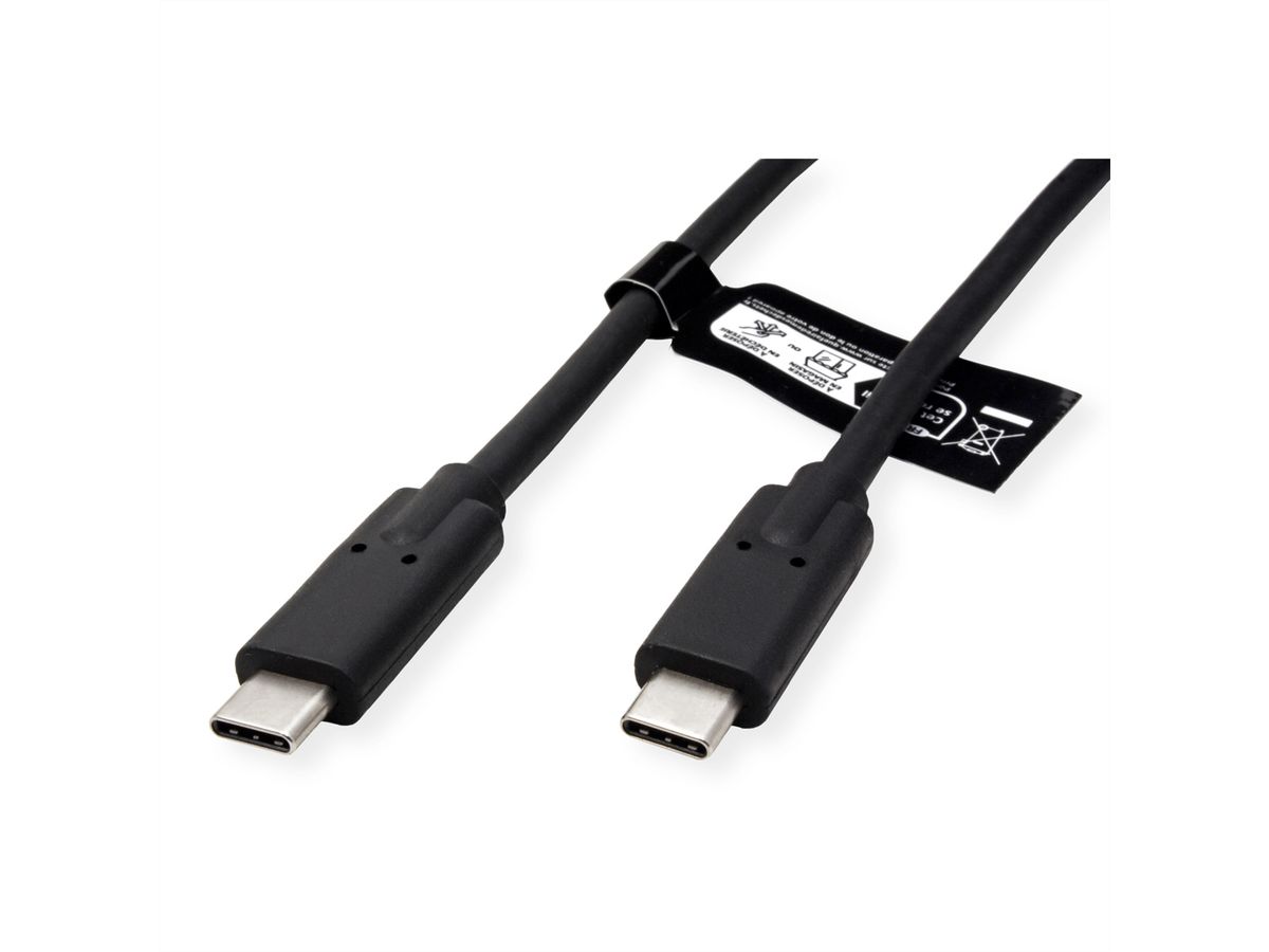 VALUE USB4 Gen2x2 Kabel, C–C, ST/ST, 4K UHD-1, 20Gbit/s, 100W, schwarz, 2 m