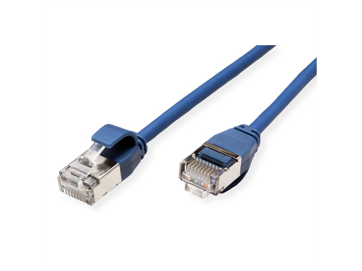 ROLINE U/FTP DataCenter Patchkabel Cat.6A (Class EA), LSOH, slim, blau, 2 m